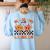 Retro Fall In Love With Learning Autumn Pumpkin Teacher Women's Sweatshirt Back Print Light Blue Retro Fall In Love With Learning Autumn Pumpkin Teacher Women's Sweatshirt Back Print Light Blue