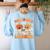 Retro Fall In Love With Learning Autumn Pumpkin Teachers Women's Sweatshirt Back Print Light Blue