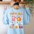 Retro Fall In Love With Learning Pumpkin Autumn Teacher Women's Sweatshirt Back Print Light Blue Retro Fall In Love With Learning Pumpkin Autumn Teacher Women's Sweatshirt Back Print Light Blue