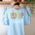 Retro Field Trip Vibes Vintage Field Trip Vibes Teacher Kids Women's Sweatshirt Back Print Light Blue