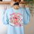 Retro Howdy Partners Cowgirl Cowboy Teacher Back To School Women's Sweatshirt Back Print Light Blue