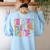 Retro Infant Teacher Vibes Women Daycare Teacher Women's Sweatshirt Back Print Light Blue Retro Infant Teacher Vibes Women Daycare Teacher Women's Sweatshirt Back Print Light Blue