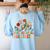 Retro Instructional Assistant Wildflowers Teacher Aide Women's Sweatshirt Back Print Light Blue Retro Instructional Assistant Wildflowers Teacher Aide Women's Sweatshirt Back Print Light Blue