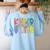 Retro Kindergarten Dream Team Back To School Teacher Kids Women's Sweatshirt Back Print Light Blue Retro Kindergarten Dream Team Back To School Teacher Kids Women's Sweatshirt Back Print Light Blue