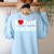 Retro I Love Hot Teachers Vintage I Heart Hot Teacher Men Women Girls Kids Women's Sweatshirt Back Print Light Blue Retro I Love Hot Teachers Vintage I Heart Hot Teacher Men Women Girls Kids Women's Sweatshirt Back Print Light Blue