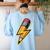 Retro Pencil Pencil Back To School Teacher Student Women's Sweatshirt Back Print Light Blue Retro Pencil Pencil Back To School Teacher Student Women's Sweatshirt Back Print Light Blue