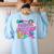 Retro Physical Education Vibes Gym Teacher Phys Ed Teacher Women's Sweatshirt Back Print Light Blue Retro Physical Education Vibes Gym Teacher Phys Ed Teacher Women's Sweatshirt Back Print Light Blue