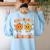 Retro Pumpkin Fall In Love With Learning Autumn Teacher Women's Sweatshirt Back Print Light Blue
