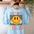 You Got This Retro Smile Motivational Testing Day Teacher Women's Sweatshirt Back Print Light Blue