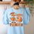 Retro I Teach The Cutest Turkey Thanksgiving Pumpkin Teacher Women's Sweatshirt Back Print Light Blue Retro I Teach The Cutest Turkey Thanksgiving Pumpkin Teacher Women's Sweatshirt Back Print Light Blue