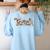 Retro Teacher Western Country Cowboy Cowgirl Back To School Women's Sweatshirt Back Print Light Blue