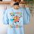 Retro Teaching Is My Superpower Apple Teacher Appreciation Women's Sweatshirt Back Print Light Blue