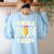 Retro Third Grade Teacher Lightning Bolt Pencil Teacher Kids Women's Sweatshirt Back Print Light Blue