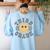 Retro Third Grade Teacher Student 1st Day Back To School Women's Sweatshirt Back Print Light Blue