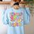 Retro Welcome Back To School Teacher Appreciation Boys Girls Women's Sweatshirt Back Print Light Blue