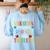 I Run Marathon Just Kidding I Chase Toddlers Teacher Women's Sweatshirt Back Print Light Blue I Run Marathon Just Kidding I Chase Toddlers Teacher Women's Sweatshirt Back Print Light Blue