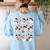 Santa Ghost Reading Books Christmas Library Teacher Women's Sweatshirt Back Print Light Blue Santa Ghost Reading Books Christmas Library Teacher Women's Sweatshirt Back Print Light Blue
