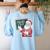 Santa Teacher 67 Math Christmas Xmas Holiday Number 67 Women's Sweatshirt Back Print Light Blue Santa Teacher 67 Math Christmas Xmas Holiday Number 67 Women's Sweatshirt Back Print Light Blue