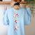 Santa Yoga Poses For Yogi Teacher Christmas Yoga Poses Women's Sweatshirt Back Print Light Blue Santa Yoga Poses For Yogi Teacher Christmas Yoga Poses Women's Sweatshirt Back Print Light Blue