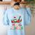 Santa's Favorite Music Teacher Christmas Santa Hat Matching Women's Sweatshirt Back Print Light Blue Santa's Favorite Music Teacher Christmas Santa Hat Matching Women's Sweatshirt Back Print Light Blue