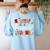 Santas Favorite Teacher Christmas Matching Xmas Men Women Women's Sweatshirt Back Print Light Blue Santas Favorite Teacher Christmas Matching Xmas Men Women Women's Sweatshirt Back Print Light Blue