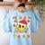 Santas Favorite Teacher Retro Groovy Smile Face Christmas Women's Sweatshirt Back Print Light Blue Santas Favorite Teacher Retro Groovy Smile Face Christmas Women's Sweatshirt Back Print Light Blue