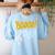 Scary Key Signature Boo Music Halloween Musician Teacher Men Women Women's Sweatshirt Back Print Light Blue