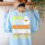 This Is My Scary Reading Teacher Costume Halloween School Women's Sweatshirt Back Print Light Blue