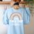 School Bus Trip Vibes Students Teachers Students Field Trip Women's Sweatshirt Back Print Light Blue School Bus Trip Vibes Students Teachers Students Field Trip Women's Sweatshirt Back Print Light Blue