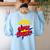 School Counselor Teacher Superhero Superpower Comic Book Women's Sweatshirt Back Print Light Blue