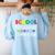 School Psychologist Is a Work Of Heart Teacher LSSP Doctor Women's Sweatshirt Back Print Light Blue