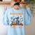 Science Is Magic Halloween Skeleton Students Teacher Women's Sweatshirt Back Print Light Blue