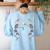 Science Teacher Dancing Skeleton Halloween Chemist Scientist Women's Sweatshirt Back Print Light Blue Science Teacher Dancing Skeleton Halloween Chemist Scientist Women's Sweatshirt Back Print Light Blue