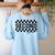 Second Grade Checkered Teacher 1st Day Back To School Women Women's Sweatshirt Back Print Light Blue Second Grade Checkered Teacher 1st Day Back To School Women Women's Sweatshirt Back Print Light Blue