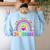 Second Grade Rainbow Girls Boys Teacher Team 2nd Grade Squad Women's Sweatshirt Back Print Light Blue Second Grade Rainbow Girls Boys Teacher Team 2nd Grade Squad Women's Sweatshirt Back Print Light Blue