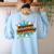 Second Grade Superhero Teacher Student 2nd Grade Comic Retro Women's Sweatshirt Back Print Light Blue