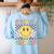 Second Grade Teachers Boys Girls Smile Face 2nd Grade Team Women's Sweatshirt Back Print Light Blue