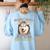 Siberian Husky Professional Human Trainer Women's Sweatshirt Back Print Light Blue