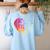 Sign Language Heart ASL For Deaf Teacher Women's Sweatshirt Back Print Light Blue Sign Language Heart ASL For Deaf Teacher Women's Sweatshirt Back Print Light Blue