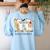 Silly Goose Spooky Teacher Halloween Cute Goosebumps Women's Sweatshirt Back Print Light Blue