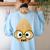 The Smart Seed Good Egg Teacher Halloween Costume Food Group Women's Sweatshirt Back Print Light Blue