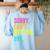 Sorry Can't Quilting Bye Teacher Student Quilting Women's Sweatshirt Back Print Light Blue Sorry Can't Quilting Bye Teacher Student Quilting Women's Sweatshirt Back Print Light Blue