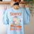 Sorry I'm Booked Ghost Reading Book Lover Teacher Halloween Women's Sweatshirt Back Print Light Blue