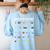 Space Alphabet Galaxy Astronaut Planets Student Teacher Women's Sweatshirt Back Print Light Blue Space Alphabet Galaxy Astronaut Planets Student Teacher Women's Sweatshirt Back Print Light Blue