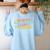 Spanish Teacher Dual Language Bilingual Teacher Cute Preppy Women's Sweatshirt Back Print Light Blue