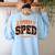 Sped Squad Team Special Education Teacher Halloween Women's Sweatshirt Back Print Light Blue Sped Squad Team Special Education Teacher Halloween Women's Sweatshirt Back Print Light Blue