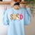 Sped Teacher Halloween Ghost Special Education Preppy Fall Women's Sweatshirt Back Print Light Blue Sped Teacher Halloween Ghost Special Education Preppy Fall Women's Sweatshirt Back Print Light Blue