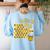 Spelling Bee Kind Positive Kindness Women Teacher Women's Sweatshirt Back Print Light Blue