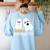 Spooky Inequalities Ghosts Halloween Math Teacher Women's Sweatshirt Back Print Light Blue Spooky Inequalities Ghosts Halloween Math Teacher Women's Sweatshirt Back Print Light Blue
