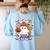 Spooky Para Crew Ghost Halloween Paraprofessional Teacher Women's Sweatshirt Back Print Light Blue